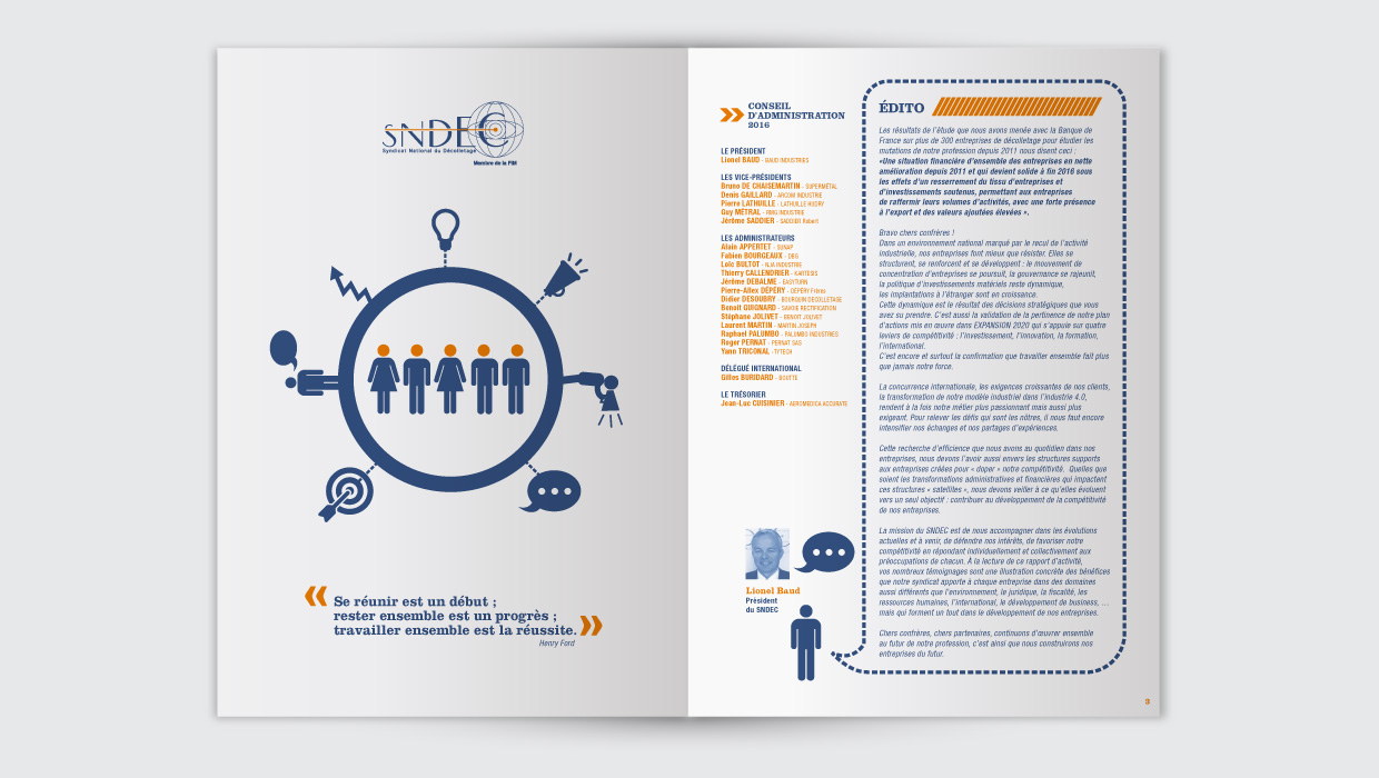 SNDEC, rapport annuel, graphisme