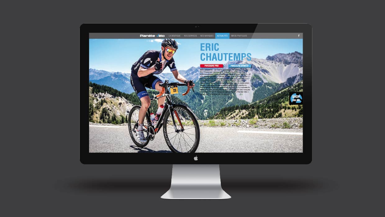 Planète Vélo, Lyon, Caluire, Création webdesign